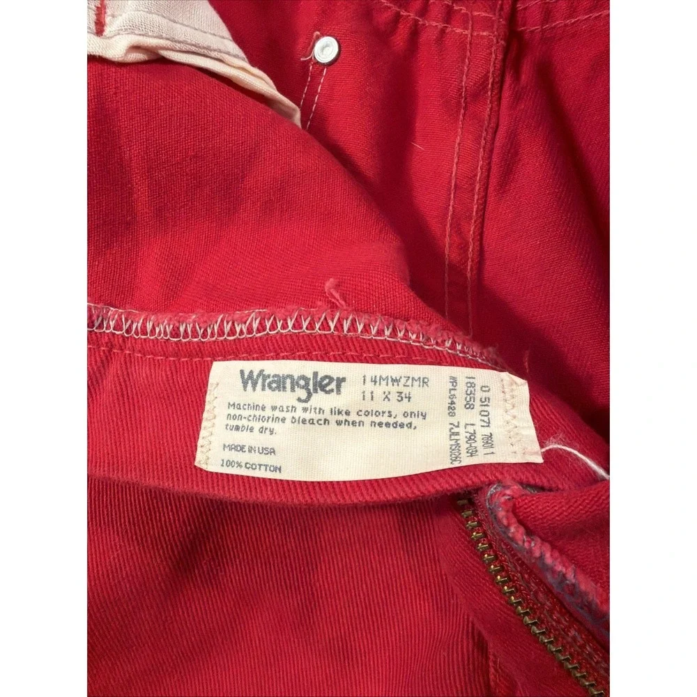 NEW VTG Wrangler Jeans Womens Cowboy Cut Red High Rise 90s 14MWZ Size 11x34 USA‎